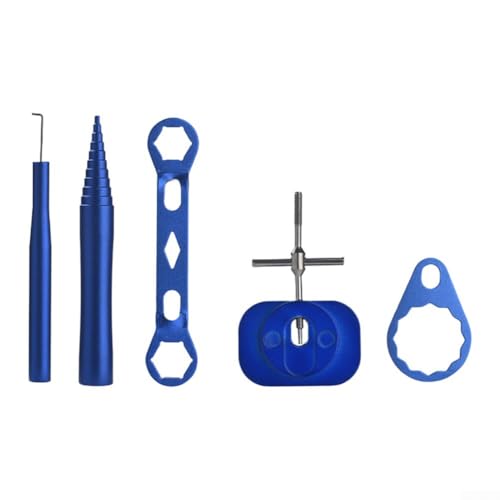 TONIXY Angelrollen-Reparaturwerkzeug-Set mit Spulenlagerstiftentfernung, Spule, Demontage und Metallmutternschlüssel, verschiedene Spinningscast-Rollen-Modelle (blau) von TONIXY