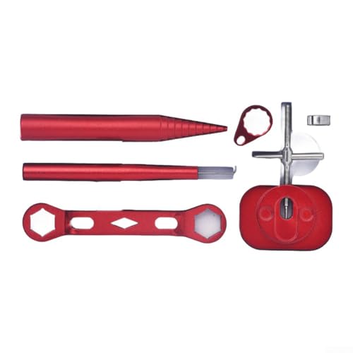 TONIXY Angelrollen-Reparaturwerkzeug-Set mit Spulenlagerstiftentfernung, Spule, Demontage und Metallmutternschlüssel, verschiedene Spinningscast-Rollen-Modelle (rot) von TONIXY