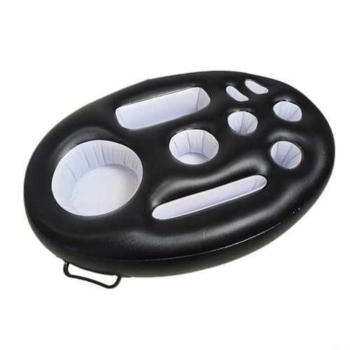 TONIXY Aufblasbare schwimmende Eisbar mit 9 Fächern für Pool-Partys, Strandtage, Sommertage, Getränkehalter, Kühlbox, 70 x 50 x 10 cm (schwarz) von TONIXY