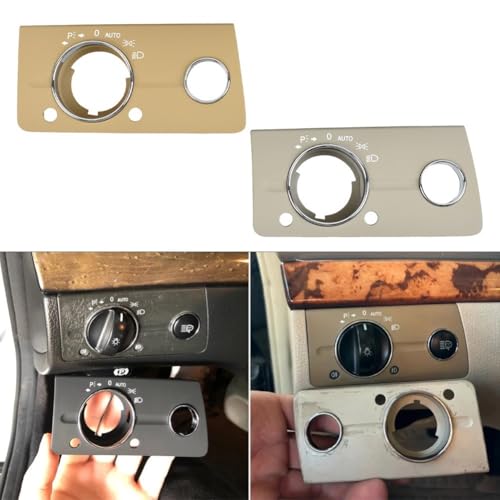 TONIXY Auto-Scheinwerferschalter-Abdeckplatte ABS + PC, dekorative Zierleiste für Mercedes E-Klasse W211 E230 E280 2003–2008 Linkslenker, gelb oder grau (gelb) von TONIXY