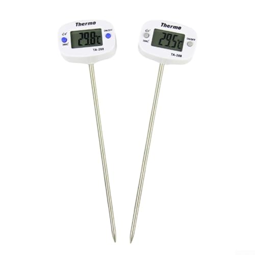 TONIXY Digitales Kochthermometer Set mit Edelstahl 15cm Sonde, präzise Temperaturmessung für Grill, Braten, Backen, Milch oder Wasser, 2 Stück für Küche und Kochen im Freien von TONIXY
