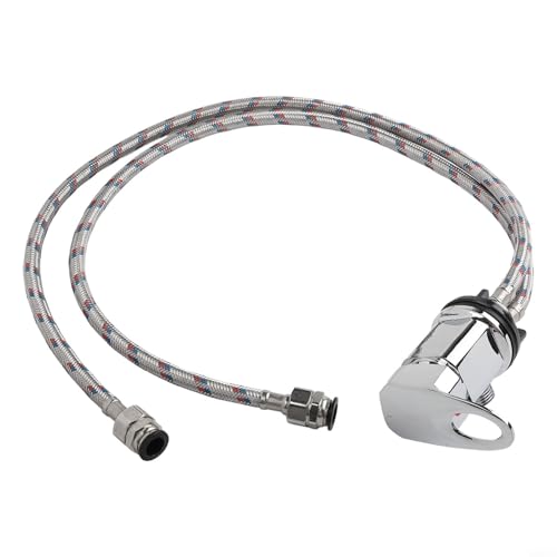 TONIXY Duscharmatur mit Chrom-Effekt, Messing, 800 mm, für Wohnmobile, Freizeitfahrzeuge, Wohnmobile, Edelstahl-Enden, Einhebel-Temperaturregelung von TONIXY