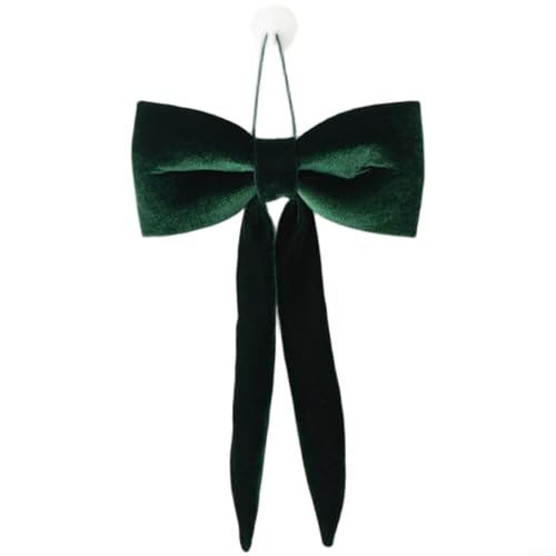TONIXY Elegante lange Samtschleife für den Weihnachtsbaum zum Aufhängen für Ferienwohnung und Fensterdekoration in Rot (20 cm grün) von TONIXY