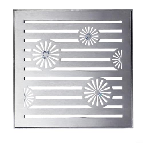 TONIXY Entwässerungsrinne Edelstahl Ablaufgitter Abdeckungen für Abflüsse Outdoor Drainage Abdeckung Kanalrost Regenwasser für Garten Terrasse (300 x 300 x 20 x 2 mm) von TONIXY