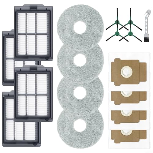 TONIXY Ersatzteil-Zubehör-Set, Staubsauger-Ersatzteil-Set für Roomba Plus 405 mit Seitenbürsten, Filtern, Wischtüchern, Staubsammelbeuteln von TONIXY
