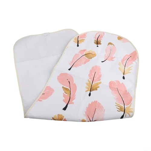 TONIXY Extra breiter Bügelbrettbezug, 140 x 50 cm, mit Kordelzug, hochtemperaturbeständige Polyester-Baumwolle für Wärmeisolierung und glattes Drücken (rosa Federn) von TONIXY