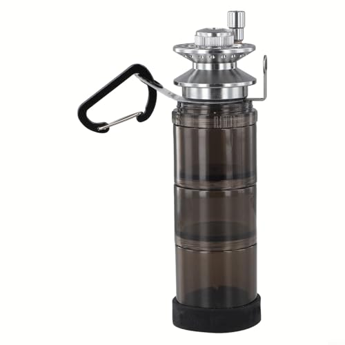 TONIXY Handschnur-Angelrolle, kompakte Kunststoff-Aufbewahrungsflasche mit dreilagigem Design für Haken, Köder und Zubehör, Taschengröße für Outdoor-Angeln (schwarz) von TONIXY