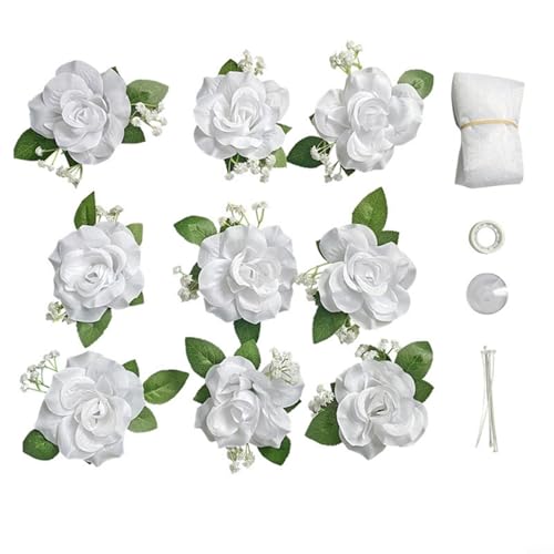 TONIXY Hochzeitsauto-Dekoration, Hochzeitsauto-Dekorationsset mit künstlichen Rosen und Bändern, Hochzeitsfahrzeug-Ornament-Kit von TONIXY