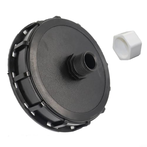 TONIXY IBC Tankadapter Kappe DN150, IBC Tankarmaturen, 163 mm belüfteter Deckel mit 2,5 cm Außengewinde Kunststoffanschluss für Wasser (1 Loch mit Abdeckung) von TONIXY