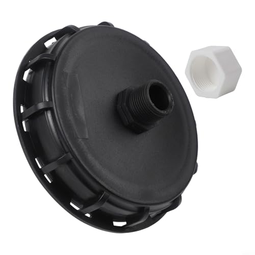 TONIXY IBC Tankadapter Kappe DN150, IBC Tankarmaturen, 163 mm belüfteter Deckel mit 2,5 cm Außengewinde Kunststoffanschluss für Wasser (3 Loch) von TONIXY