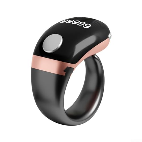 TONIXY Intelligenter digitaler Ringzähler, LCD-Display, Typ-C, wiederaufladbar, Fingerzähler mit verstellbarer Größe für Sporttraining (Gold) von TONIXY