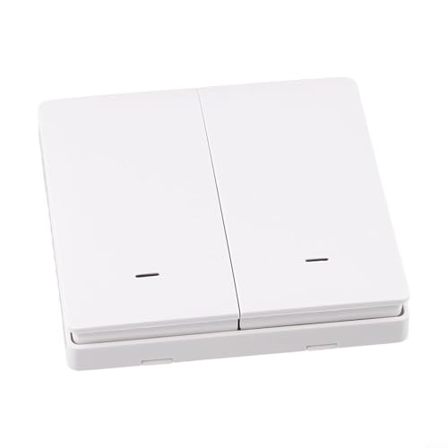 TONIXY Kabelloser Szenenschalter, Druckknopf-Controller für Tuya für ZigBee 3.0 Smart Scene Switch Aufkleber Wandszene Ein-Aus (2-Gang) von TONIXY