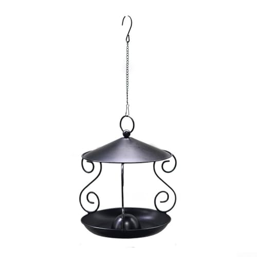 TONIXY Kolibri-Futterstation aus Schmiedeeisen für Garten und Außenbereich, dekorative schwarze Vogelfutterstation mit geräumigem Nektarschlitz für kleine Vögel, wetterbeständiges Design von TONIXY