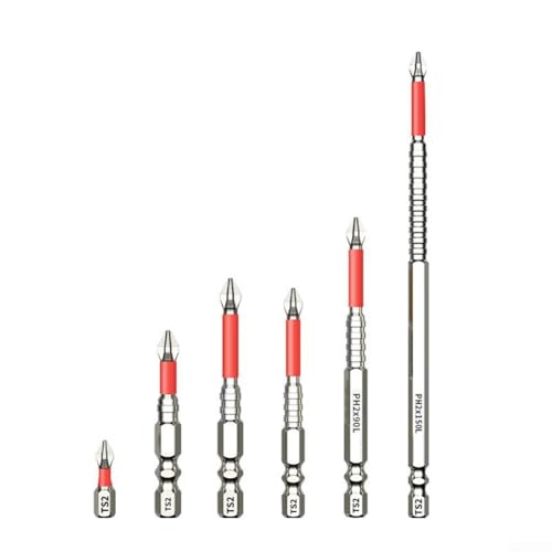 TONIXY Magnetisches Schraubendreher-Bit-Set, Kreuzschlitz-Schraubendreher-Bits, PH2, robust, rutschfest, 6 Stück TONIXY Magnetisches Schraubendreher-Bit-Set, Kreuzschlitz-Schraubendreher-Bits, PH2, robust, rutschfest, 6 Stück von TONIXY