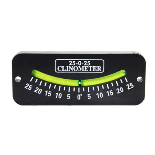 TONIXY Marine Trail Neigungsmesser für Segelboote, Yachten, Boote, ABS-Segel-Klinometer, hochauflösender Winkel, Schwarz / Grün (25 Grad) von TONIXY