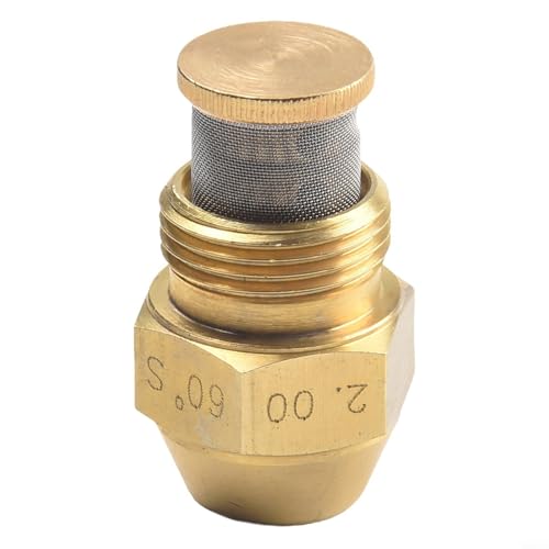 TONIXY Messing-Ölbrenner-Düse, 60° Sprühwinkel, Edelstahldosierteile, für Diesel- oder Methanolkessel, 9/16 Zoll BSPT-Gewinde (2,0 60°) von TONIXY