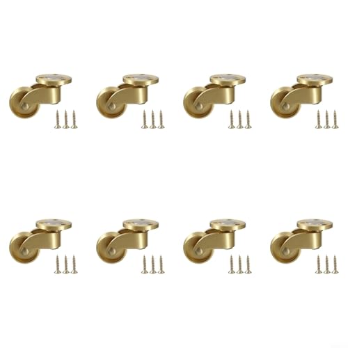 TONIXY Möbelrollen aus Messing, 360 Grad drehbar, mit Befestigungsmaterial, für Sofa, Schrank, Stuhl, Tisch, leichtgängiges Rollen (8 Set), 4 Stück von TONIXY