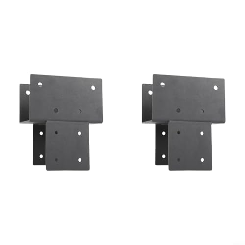 TONIXY Pavillon-Balken-Säulenverbinder, strapazierfähig, 10,2 x 10,2 cm/8,9 x 8,9 cm, Metallpfostenkappenhalterung für Holzkonstruktionen, Schwarz (2 Stück) von TONIXY