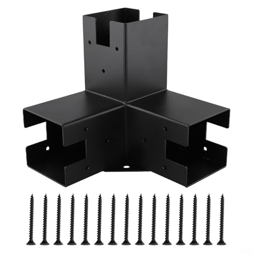 TONIXY Pergola-Halterungs-Set, Holzbalken, erhöhter Ständer, rechtwinklige Eckhalterung, Pergola-Pfosten-Basis-Set, Sonnenschutz, Design (3T) von TONIXY