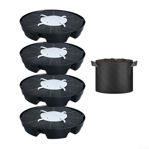 TONIXY Pflanzen-Untersetzer, selbstbewässernd, 4 Stück, automatisches Bewässerungssystem für drinnen und draußen, Gartenarbeit, 1,8 l Topfschalen mit Wasserstandsüberwachung (B) von TONIXY