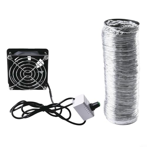 TONIXY Rauchabsorber Abluftventilator, USB, einstellbare Geschwindigkeit, Ventilator, Rohrk, Abluftventilator für DIY-Projekte und Werkstätten (Ventilator plus 6 m Rohr) von TONIXY