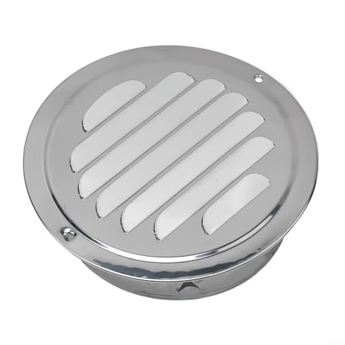 TONIXY Runde Wandlüftungsabdeckung, Edelstahl-Luftauslassgitter, Außenlüftungssystem mit Netzsieb (120 mm Rohr) von TONIXY