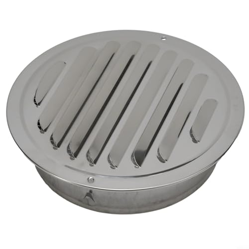 TONIXY Runde Wandlüftungsabdeckung, Edelstahl-Luftauslassgitter, Außenlüftungssystem mit Netzsieb (160 mm Rohr) von TONIXY