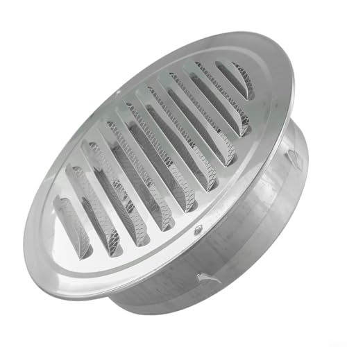 TONIXY Runde Wandlüftungsabdeckung, Edelstahl-Luftauslassgitter, Außenlüftungssystem mit Netzsieb (180 mm Rohr) von TONIXY