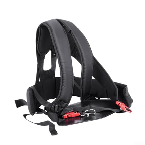 TONIXY Schultergurt mit gepolsterten Schultern und verstellbarem Bund für Freischneider und Rasenmäher, schwarz, Polypropylenfaser und Kunststoffkonstruktion für bequeme Gartenarbeit von TONIXY