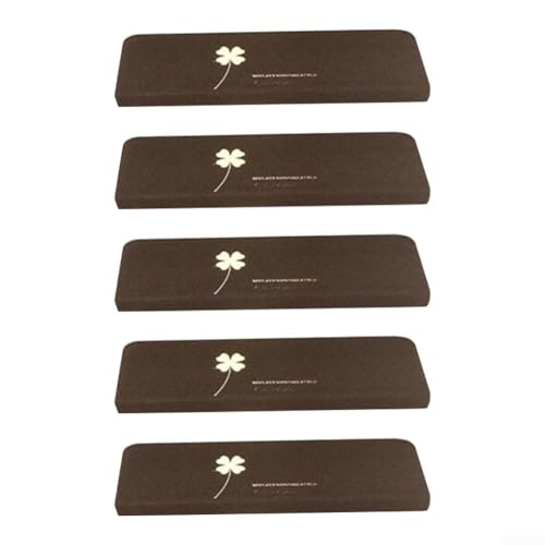 TONIXY Selbstklebende Stufenmatten im Dunkeln, 5er-Pack, rutschfeste Polyester-Stufen für Holztreppen, Sicherheit und dekorative Inneneinrichtung, vierblättriges Kleeblatt) von TONIXY