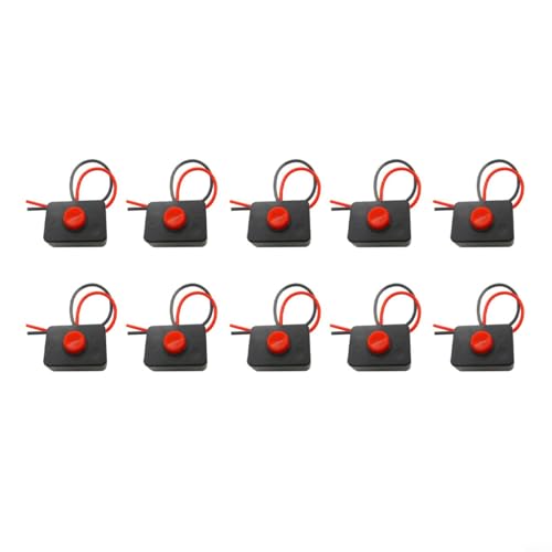 TONIXY Selbstklebende verdrahtete Drucktastenschalter, mit selbstklebender Rückseite, geeignet für die meisten elektrischen Geräte für einfache Heimwerker- und Gerätereparatur (10 Stück) von TONIXY