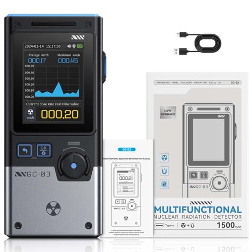 TONIXY Strahlungsmessgerät GC-03 Multifunktionaler Strahlungsdetektor 6,1 cm (2,4 Zoll) Bildschirm Echtzeitüberwachung für den professionellen Einsatz (schwarz) von TONIXY