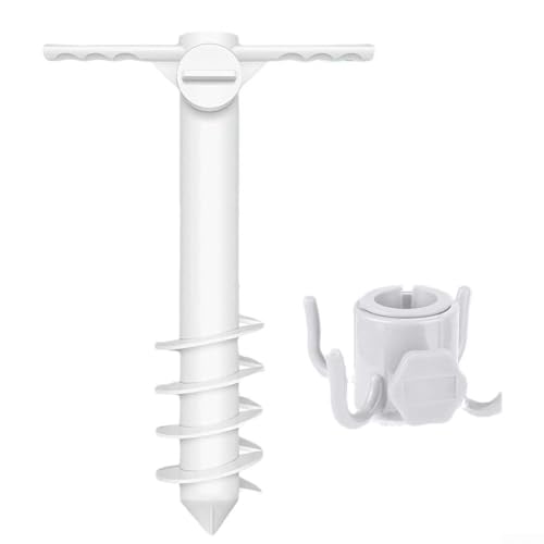 TONIXY Strandschirm Sandanker Haken Set mit Schraubständer Halter für stabilen Schatten im Freien und sichere Platzierung an windigen Tagen (2 Set) von TONIXY