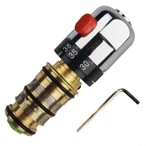 TONIXY Thermostatkartusche Ersatz für Duschstange Duschventil Griff Ersatz Reparatursatz für eingebaute Thermostat Durchfluss-Version von TONIXY
