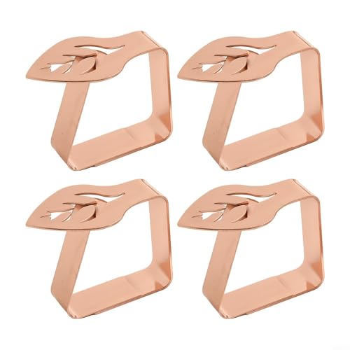 TONIXY Tischdeckenklammern aus Edelstahl, für sicheren Sitz im Freien, Gartenpartys und Esstische im Innenbereich, 4 Stück Tischdecken-Clips für den Außentisch (Roségold) von TONIXY