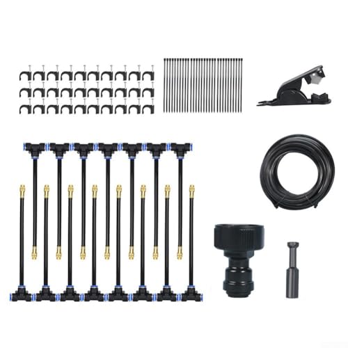 TONIXY Tropfbewässerungssystem, automatischer Gartenbewässerungssprinkler, mit Metalldüse für Pflanzenbewässerung, schwarz (15 m) von TONIXY