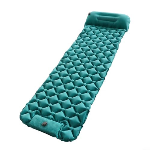 TONIXY Ultraleichte aufblasbare Isomatte für den Außenbereich, integriertes Kissen, Camping-Luftmatratze, 190 x 58 x 5,8 cm (Pfauenblau) von TONIXY