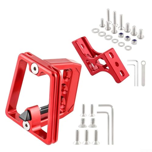 TONIXY Vordertaschenhalterung aus Aluminiumlegierung mit 3-Loch-Schweine-Nasen-Erhöhung und Verlängerungshalterung, kompatibel mit Brompton-Faltrad (rot) von TONIXY