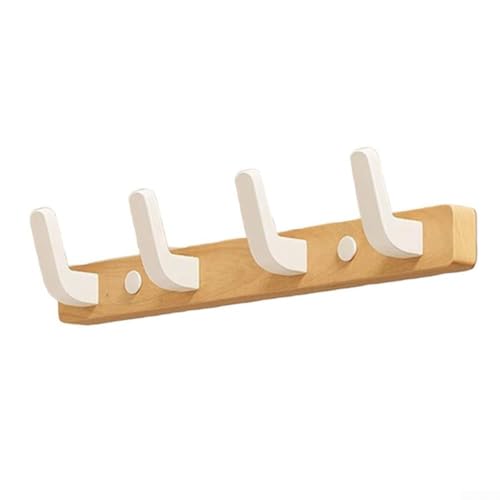 TONIXY Wandgarderobe aus Walnussholz, ohne Bohren, Garderobe für den Eingangsbereich, 3 Stück, Wandhaken, platzsparender Organizer für Flur, schwarz/weiß (L-Haken – vier) von TONIXY