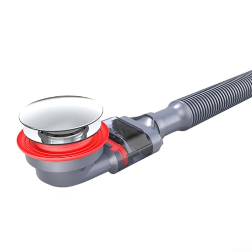 TONIXY Waschbecken-Abfluss, ultradünnes Abfluss-Set, geruchshemmender Kern aus Kupfer, PVC, Überlauf-kompatibel (6,5 cm) von TONIXY