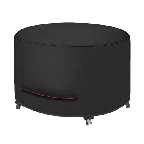 TONIXY Wasserdichte 210D runde Feuerabdeckung, strapazierfähig, staubdicht, UV-beständig, Grill-Feuerschalenschutz mit sicherem Gurt für Terrasse, Garten (127 x 127 x 61 cm) von TONIXY