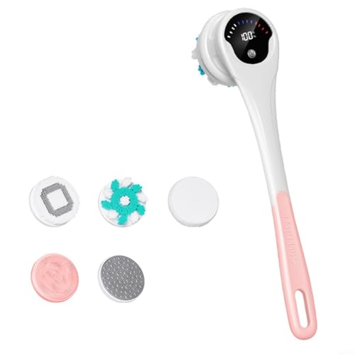 TONIXY Weiche Borstenbürste mit mehreren Bürstenköpfen für komfortables Duscherlebnis zu Hause oder auf Reisen (Rosa) von TONIXY
