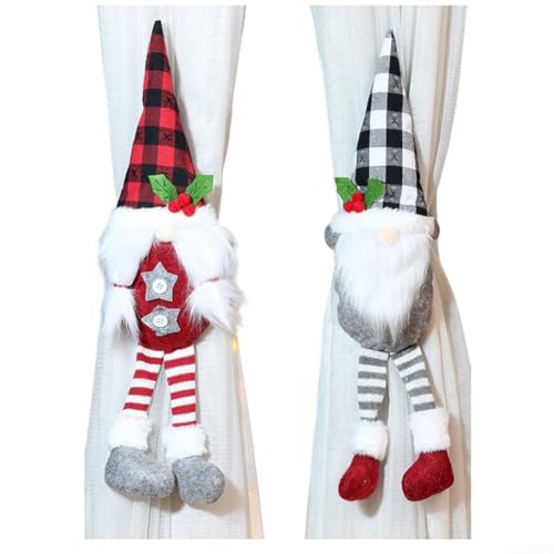 TONIXY Weihnachtliche Vorhanghaken 2er-Set, festliche Stoffklammern mit Schneemann- und Puppen-Designs für Vorhänge, installieren Sie dekorative Raffhalter für Urlaubsdekor-Ideen in Rot, Grau und Weiß TONIXY Weihnachtliche Vorhanghaken 2er-Set, festliche Stoffklammern mit Schneemann- und Puppen-Designs für Vorhänge, installieren Sie dekorative Raffhalter für Urlaubsdekor-Ideen in Rot, Grau und Weiß von TONIXY