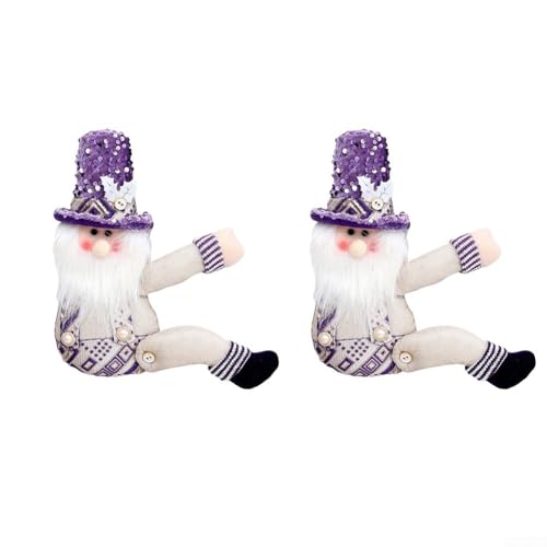 TONIXY Weihnachtsvorhang-Raffhalter, 2 Stück, violette Pailletten, Schneemann, festliche Weihnachts-Fensterdekoration für Zuhause, Urlaubsdekor-Zubehör (A) von TONIXY