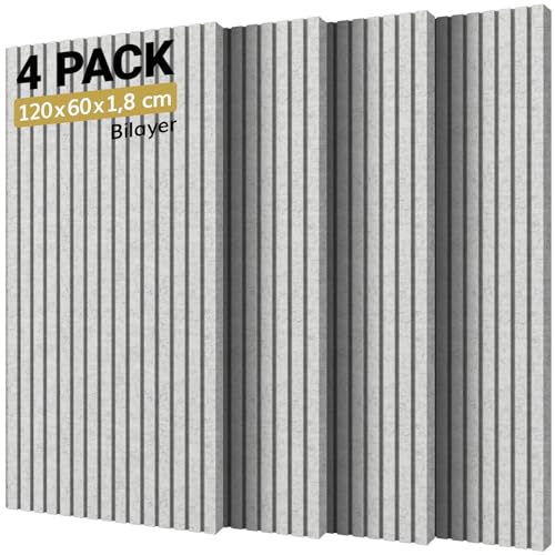 4 Pack Akustikpaneele Selbstklebend, TONOR 120x60x1.8cm große Schalldämmung Akustikplatten Schallschutz Schallabsorber Wand Absorber Akustik Panel Dämmplatten für Studio Büro Haus Wanddekoration Grau 4 Pack Akustikpaneele Selbstklebend, TONOR 120x60x1.8cm große Schalldämmung Akustikplatten Schallschutz Schallabsorber Wand Absorber Akustik Panel Dämmplatten für Studio Büro Haus Wanddekoration Grau von TONOR