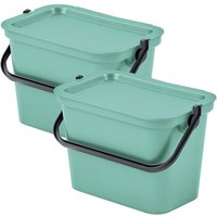 Tontarelli - 2er-Set "moda" 5L salvia Mülleimer mit Griff – "moda" Tontarelli - 2er-Set "moda" 5L salvia Mülleimer mit Griff – "moda" von TONTARELLI