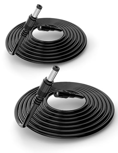 Tonton DC 12V Verlängerungskabel 5M, 5,5mm x 2,1mm Netzteil Adapter DC Verlängerung Kabel, Strom Anschlusskabel DC/GleichstromVerbinderkabel für Überwachungskamera, DVRs, PoEs, NVRs usw. 5M (2er Pack) von TONTON