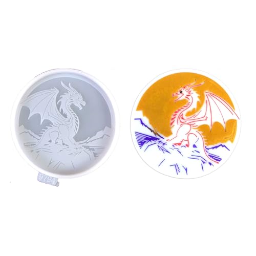TONXX Durable Silikon Untersetzer Formen Drachen Gießformen Epoxidharz Verarbeitung Wiederverwendbare Form für Home Office Cup Matte TONXX Durable Silikon Untersetzer Formen Drachen Gießformen Epoxidharz Verarbeitung Wiederverwendbare Form für Home Office Cup Matte von TONXX