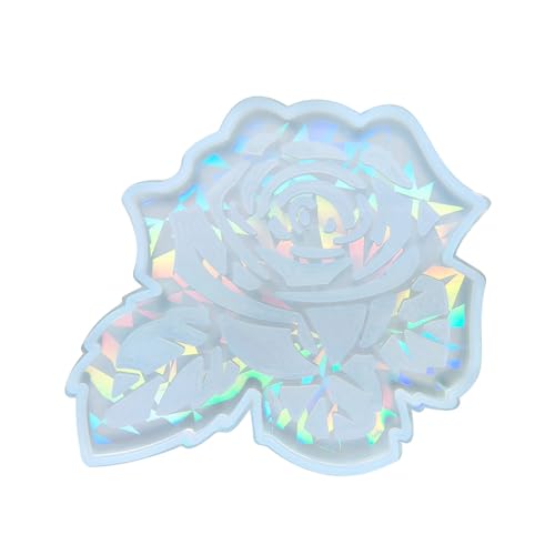 TONXX Holografische Rose Untersetzer Silikonform Licht und Schatten Blume Schmuck Aufbewahrungstablett Harzformen Beton Gipsform von TONXX
