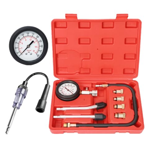 Kompressionstester-Kit mit Zündkerzentester, TONZACK Standard-Kompressionstester Benzin 0-20 bar & 0-300 psi, Auto-Kompressionstester für Motorkompressionstest Messung Auto M10 M12 M14 M18 Kompressionstester-Kit mit Zündkerzentester, TONZACK Standard-Kompressionstester Benzin 0-20 bar & 0-300 psi, Auto-Kompressionstester für Motorkompressionstest Messung Auto M10 M12 M14 M18 von TONZACK